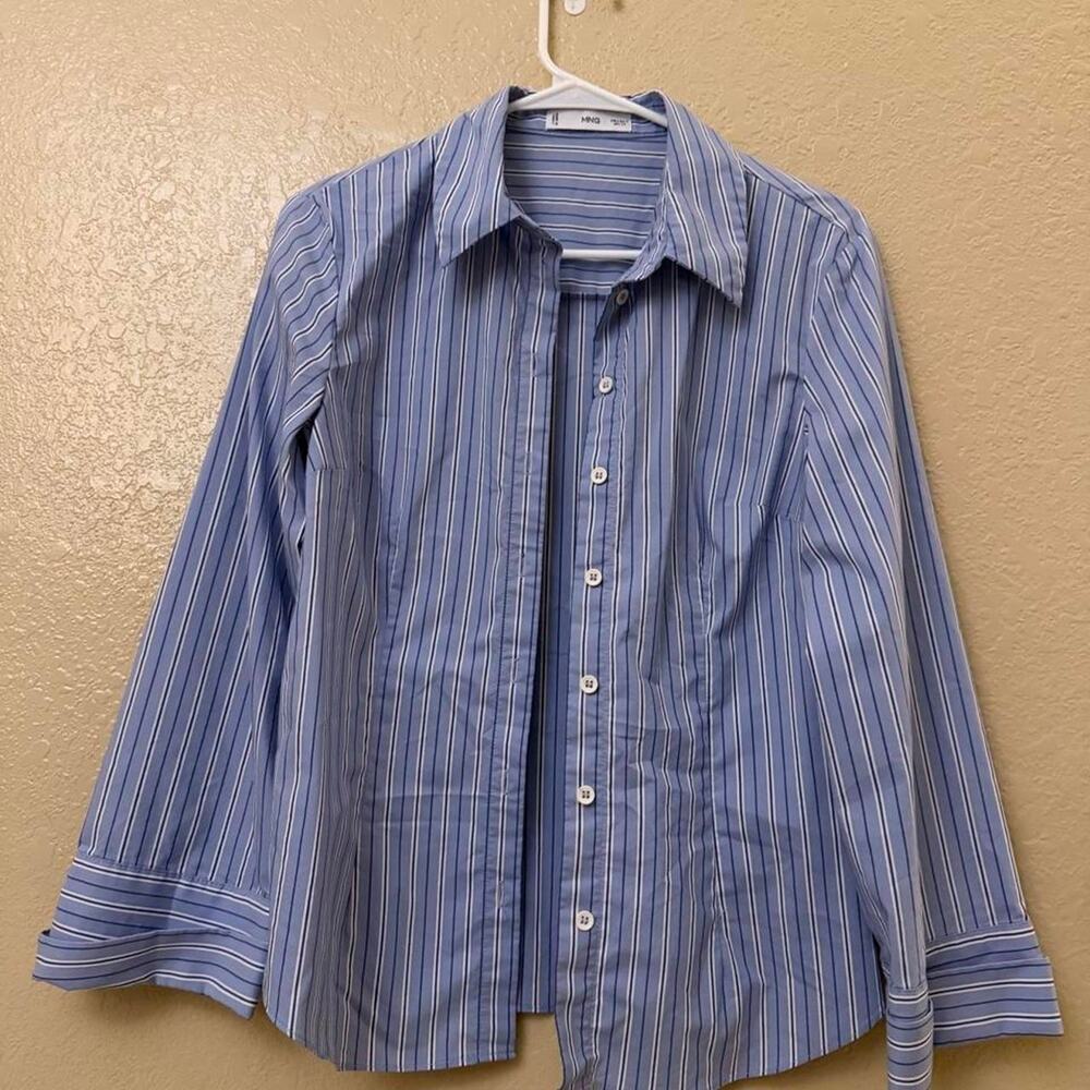 Mango blue and white striped